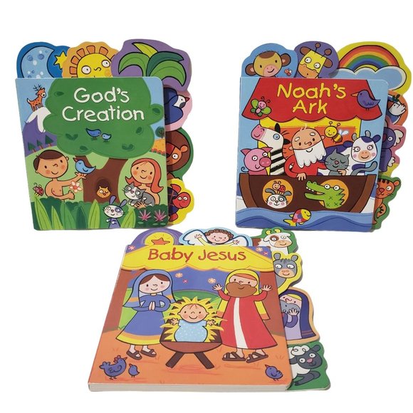 Readers Digest Bible Stories Board Books Tabbed Creation Noah's Ark Jesus - Picture 1 of 12